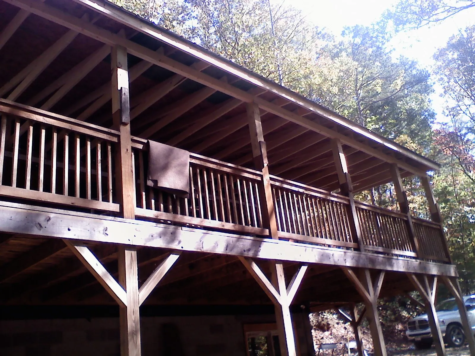 Timber framing under a new elevated porch and deck — Roof Leak Repair in Lynden by Roofing Brothers